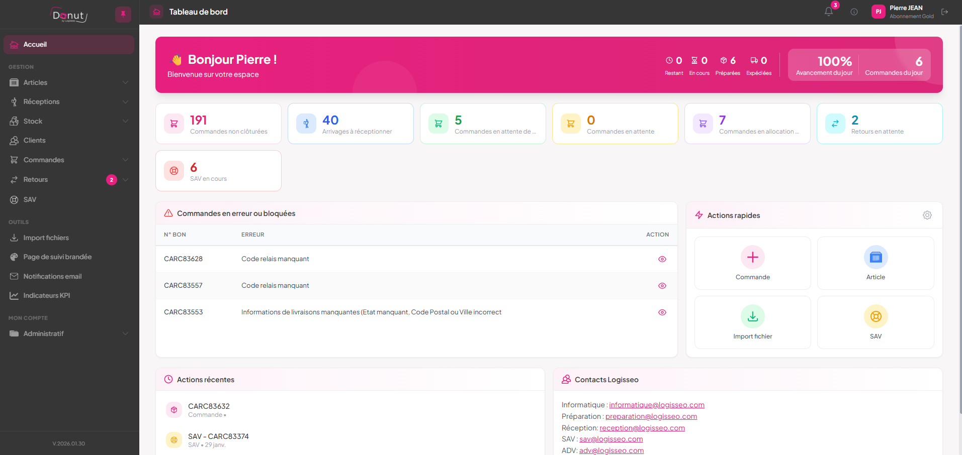 DONUT - Portail client Logisseo